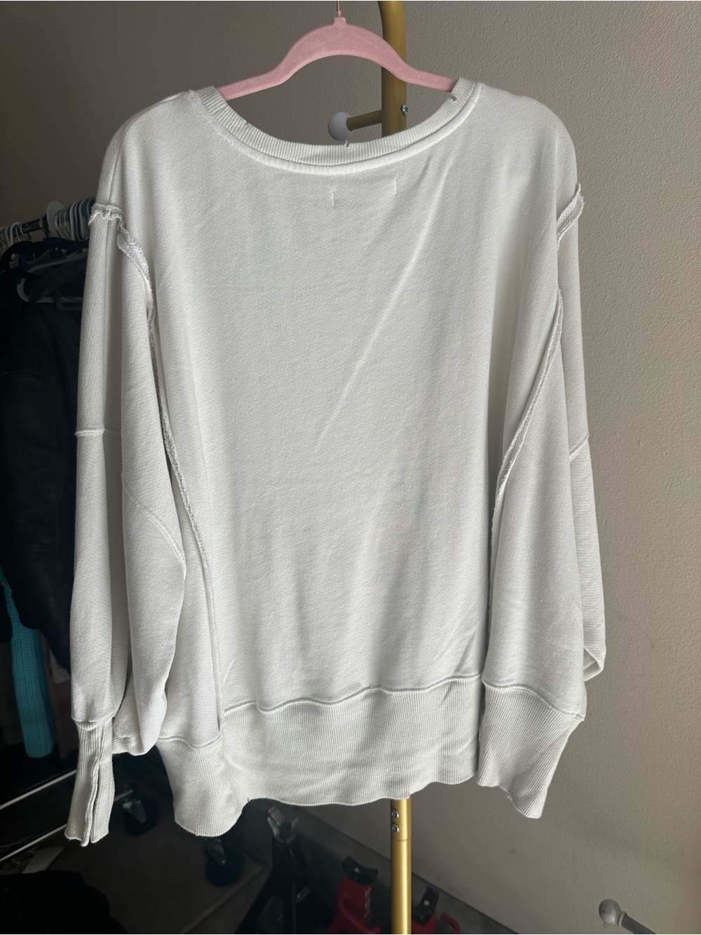 Free People We The Free Camden Sweatshirt in Delicacy/off white, Size S - Picture 4 of 7
